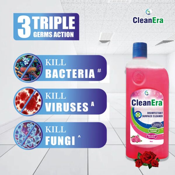 CleanEra Disinfectant Surface Cleaner, Long-Lasting Fragrance, Rose - Image 3